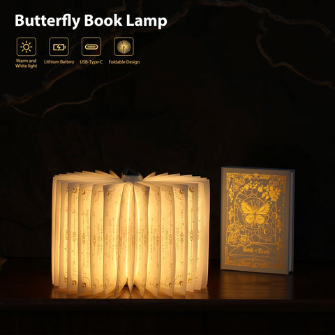 Gold foil detail on ZBOLE Magic Truth Book Light enhances shelf decor and ambience