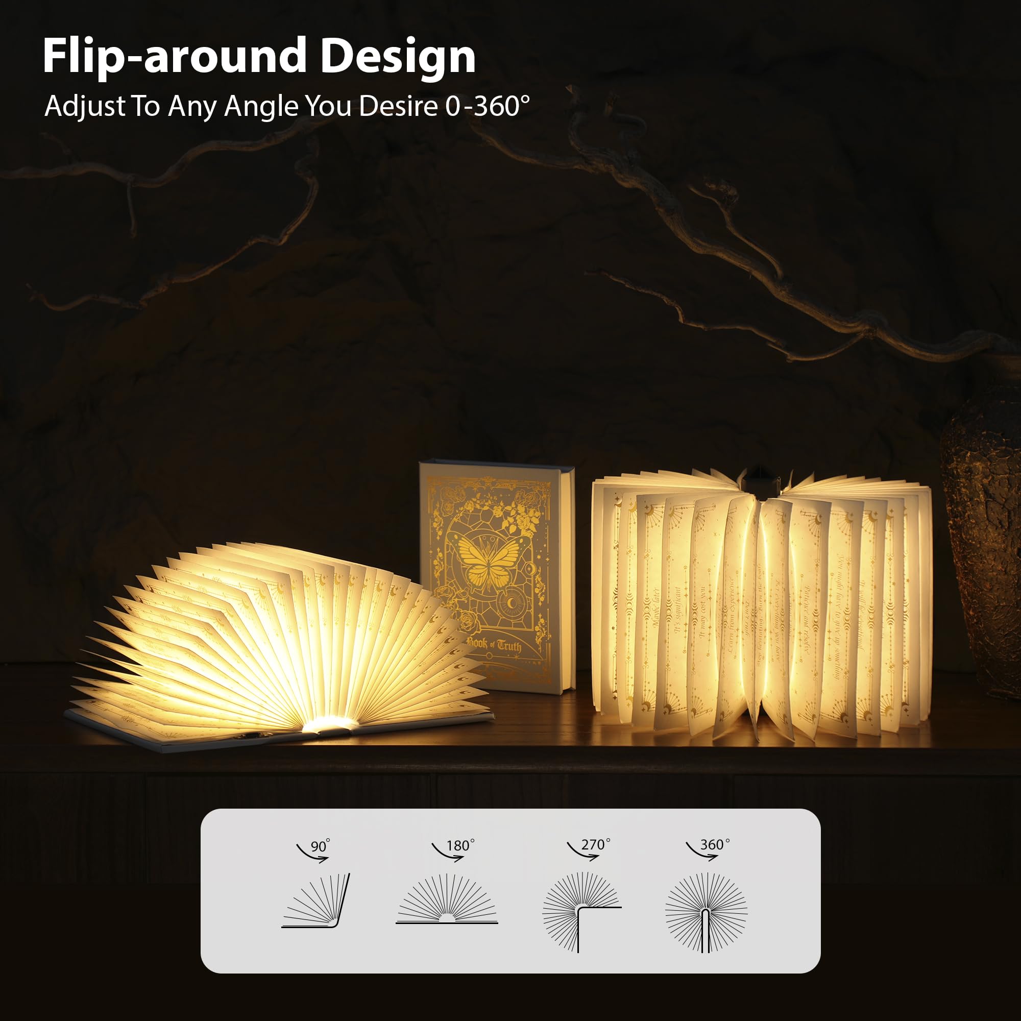 ZBOLE Magic Truth Book Light charging via USB for convenient power
