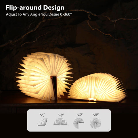 ZBOLE Magic Truth Book Light emits warm white glow for relaxing evenings.