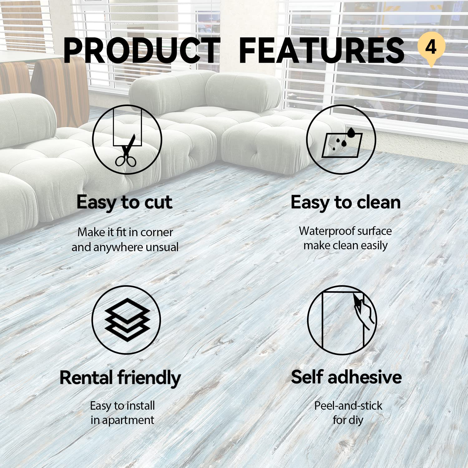 ZBSKJ easy install flooring with no glue required.