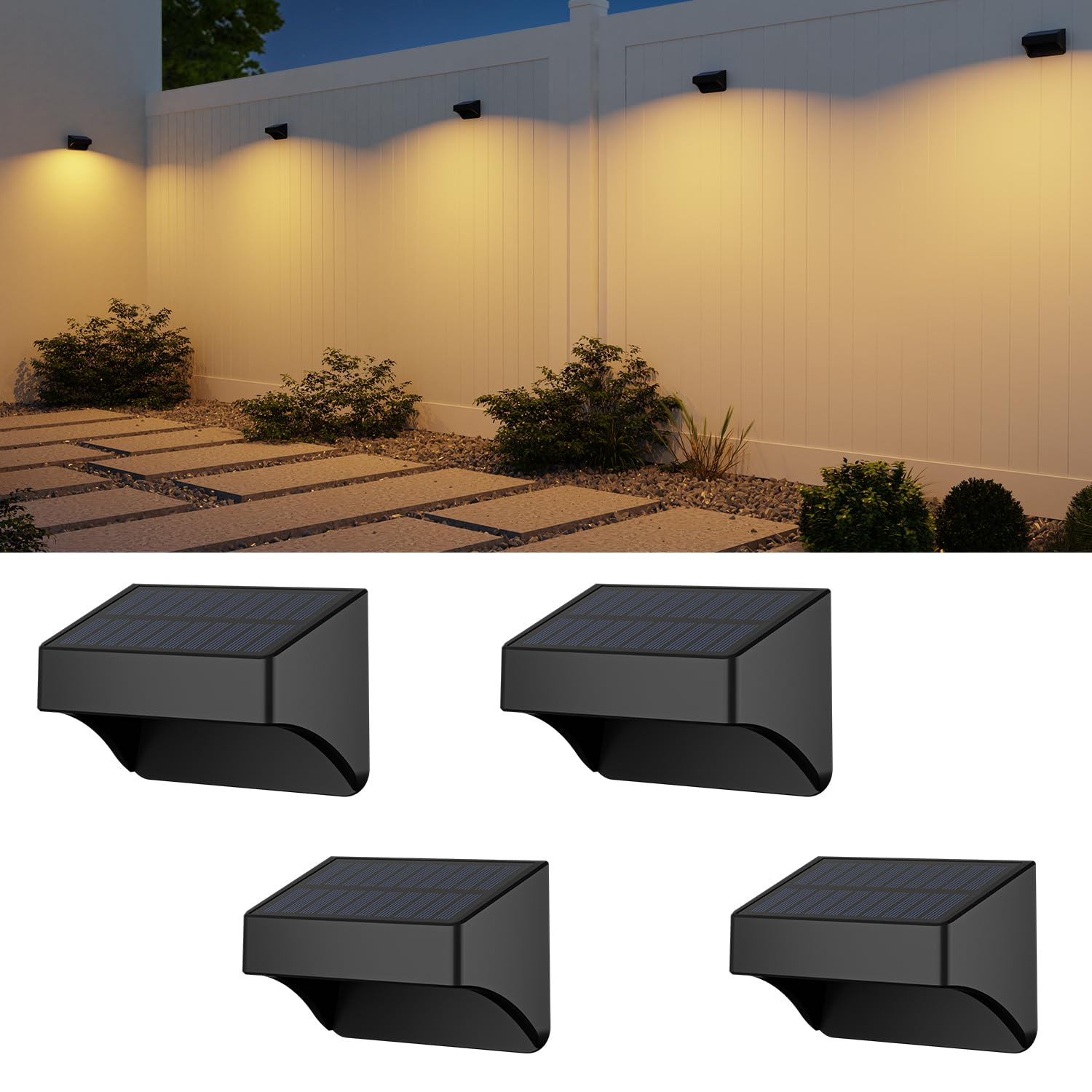 ZCXLIGHT solar fence light front view for ambient fence lighting