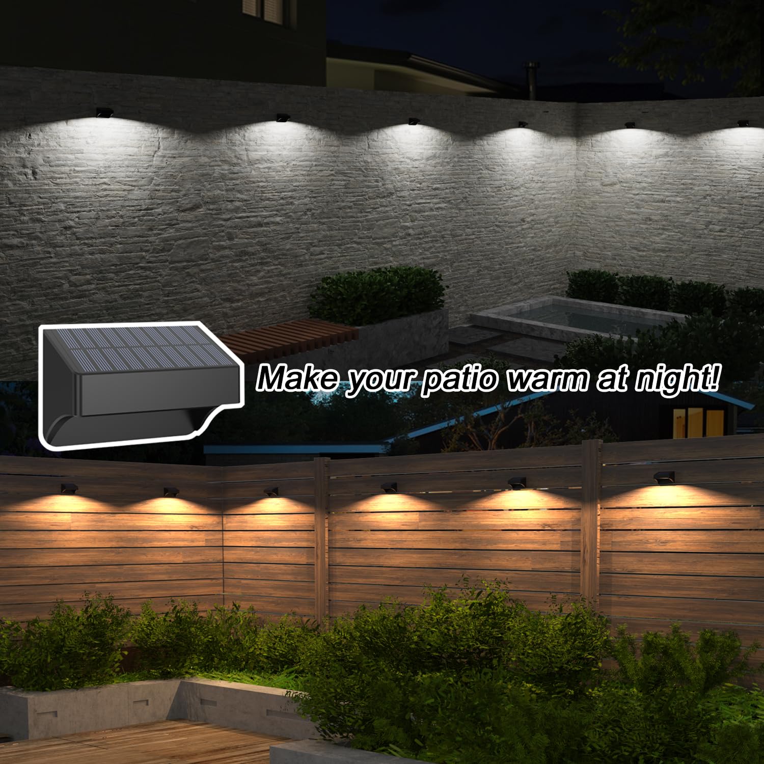 ZCXLIGHT solar fence light showing 10 solid colors for ambient evenings.