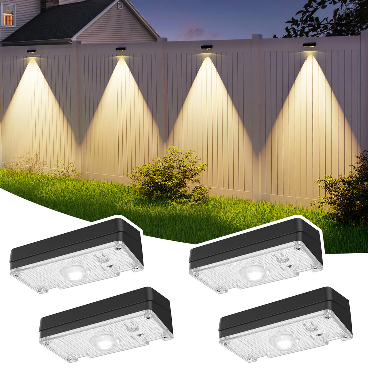 ZCXLIGHT solar fence light with colorful modes for outdoor ambiance