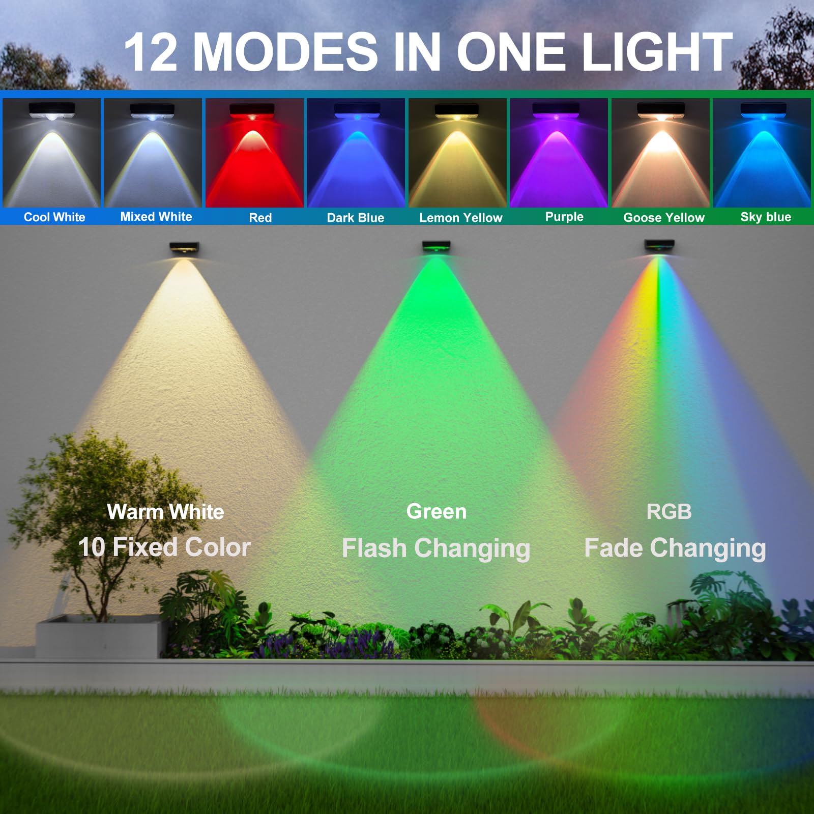 ZCXLIGHT IP65 waterproof solar fence light, weather resistant