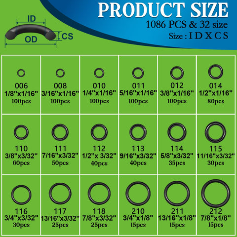 ZDBB 32-size AS568 O-ring collection laid out for versatile applications.