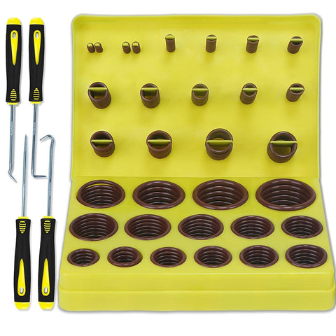 ZDBB 386-piece metric FKM Viton O-ring kit in a durable case for easy selection.