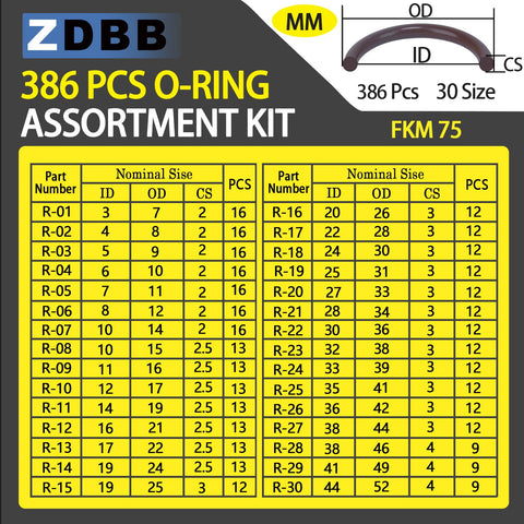 ZDBB Viton O-ring kit with precision tools included for quick sealing repairs.