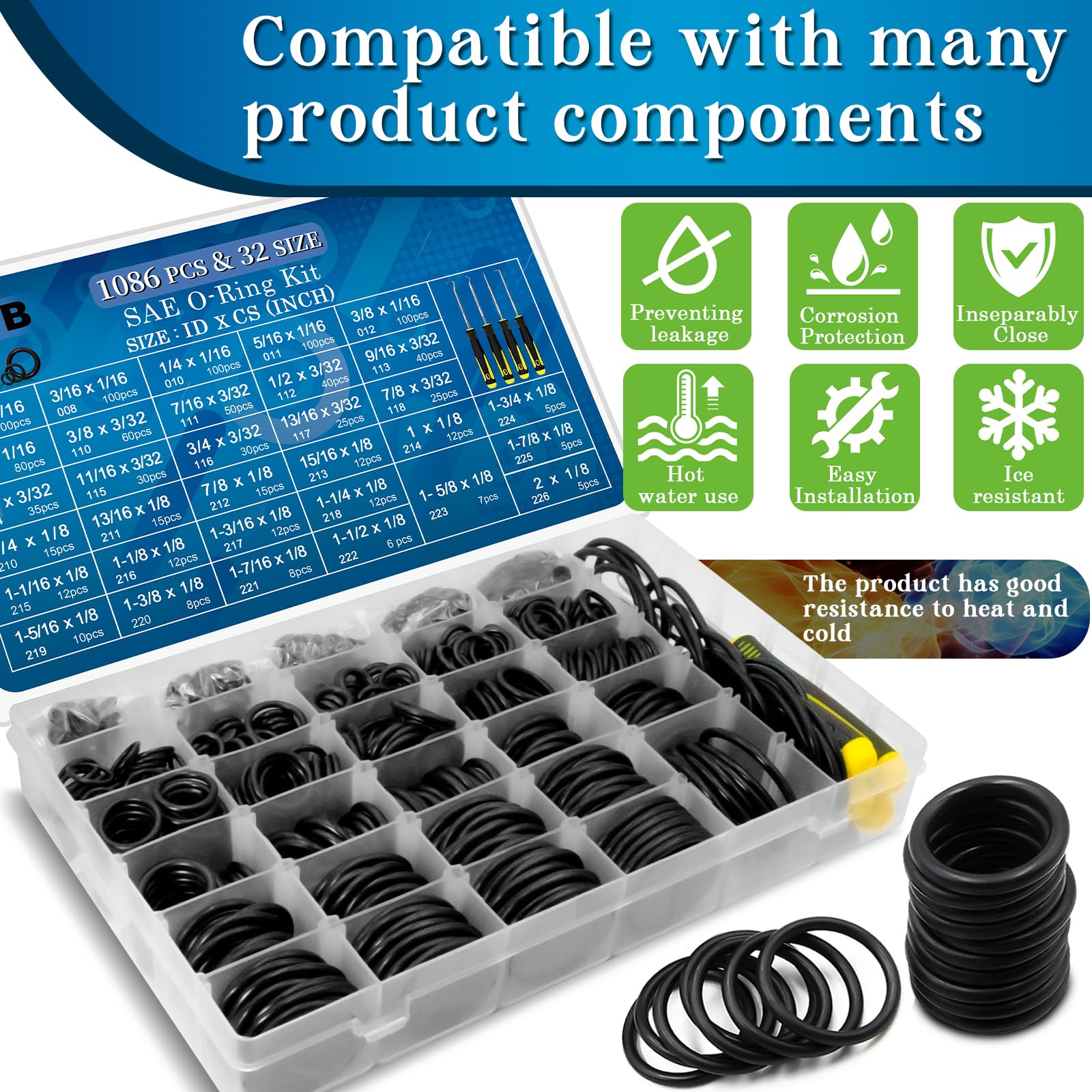 ZDBB pick and hook tool set included for easy grip and placement.