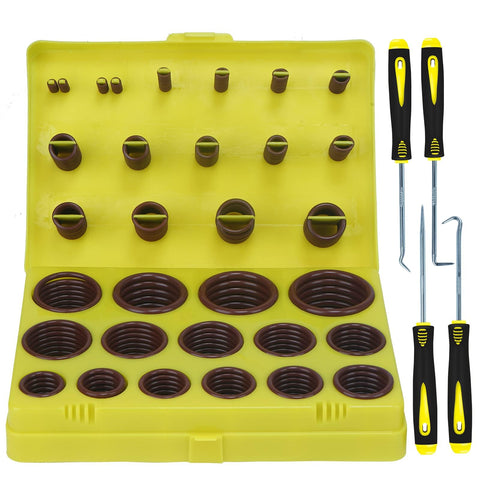 ZDBB Viton o-ring kit, 382 pieces, versatile sealing for aerospace and automotive use, reliable leak prevention.