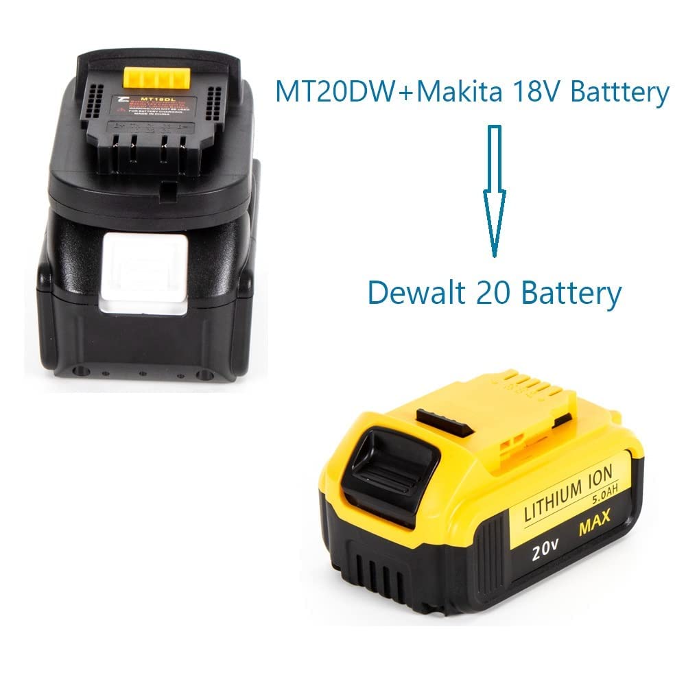 ZDTZAN MT20DL adapter installed on a Makita 18V battery powering a tool.