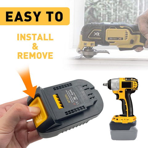 ZDTZAN MT20DL with Dewalt 20V battery inside for cross‑brand testing.