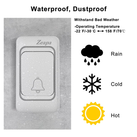 Zeapa easy-install doorbell setup without tools required.