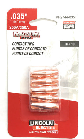 Zebre Lincoln tip contact 350A tapered 0.9mm for reliable welding arc start and durable performance
