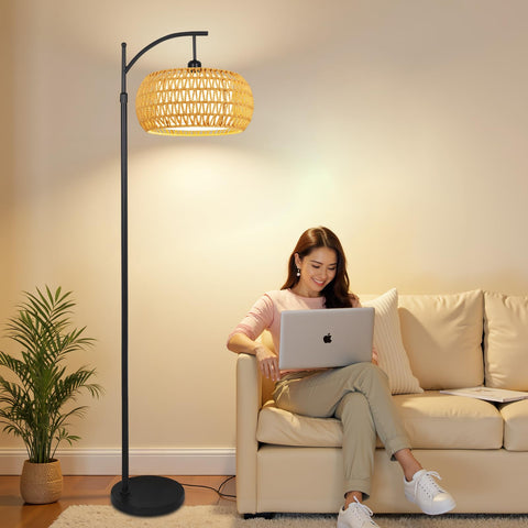 ZECOXOL Arc lamp height adjusts from 65 to 72.8 inches.