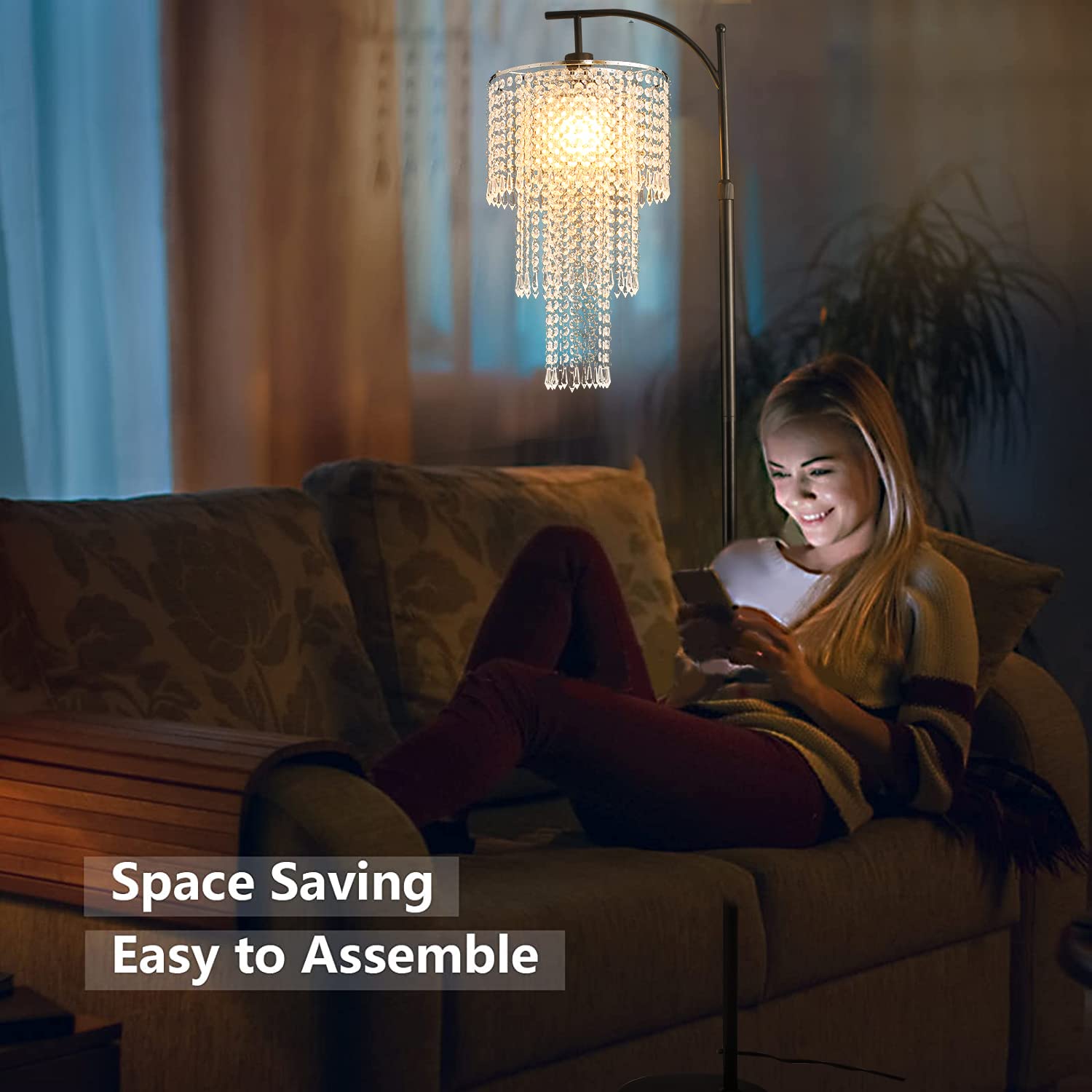 ZECOXOL Arc Floor Lamp ideal for living rooms and bedrooms.