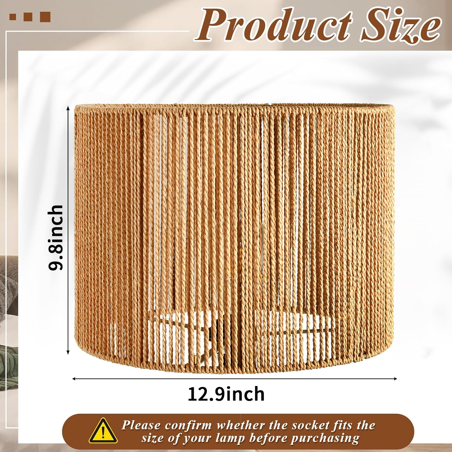 ZECOXOL Boho lamp shade dimensions 12.9 inches wide