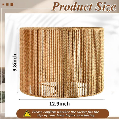 ZECOXOL Boho lamp shade dimensions 12.9 inches wide