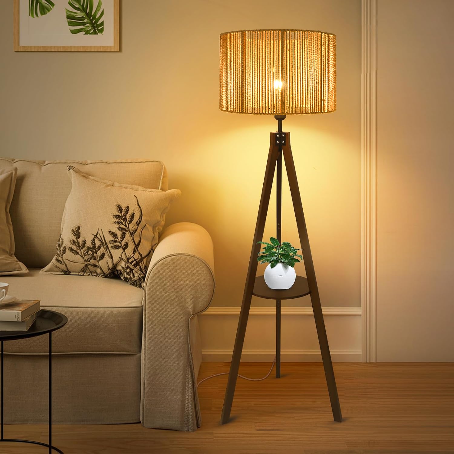 ZECOXOL Boho lamp shade fits table lamps with 12.9 inch diameter