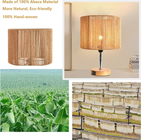 ZECOXOL Boho lamp shade vintage farmhouse style for living rooms