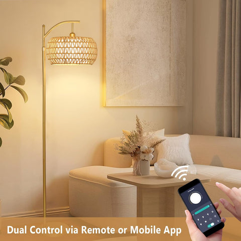 ZECOXOL dimmable LED arc lamp with customizable brightness.