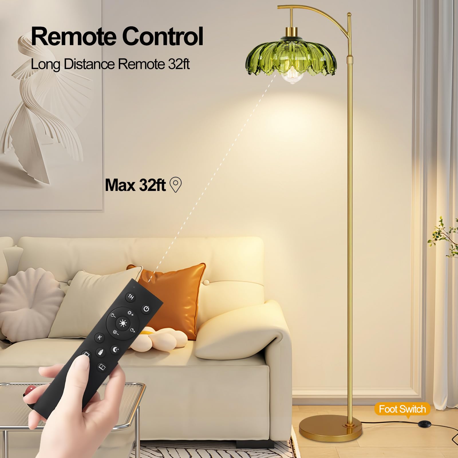 ZECOXOL glass lamp with 3000K-6000K temperatures for versatile mood