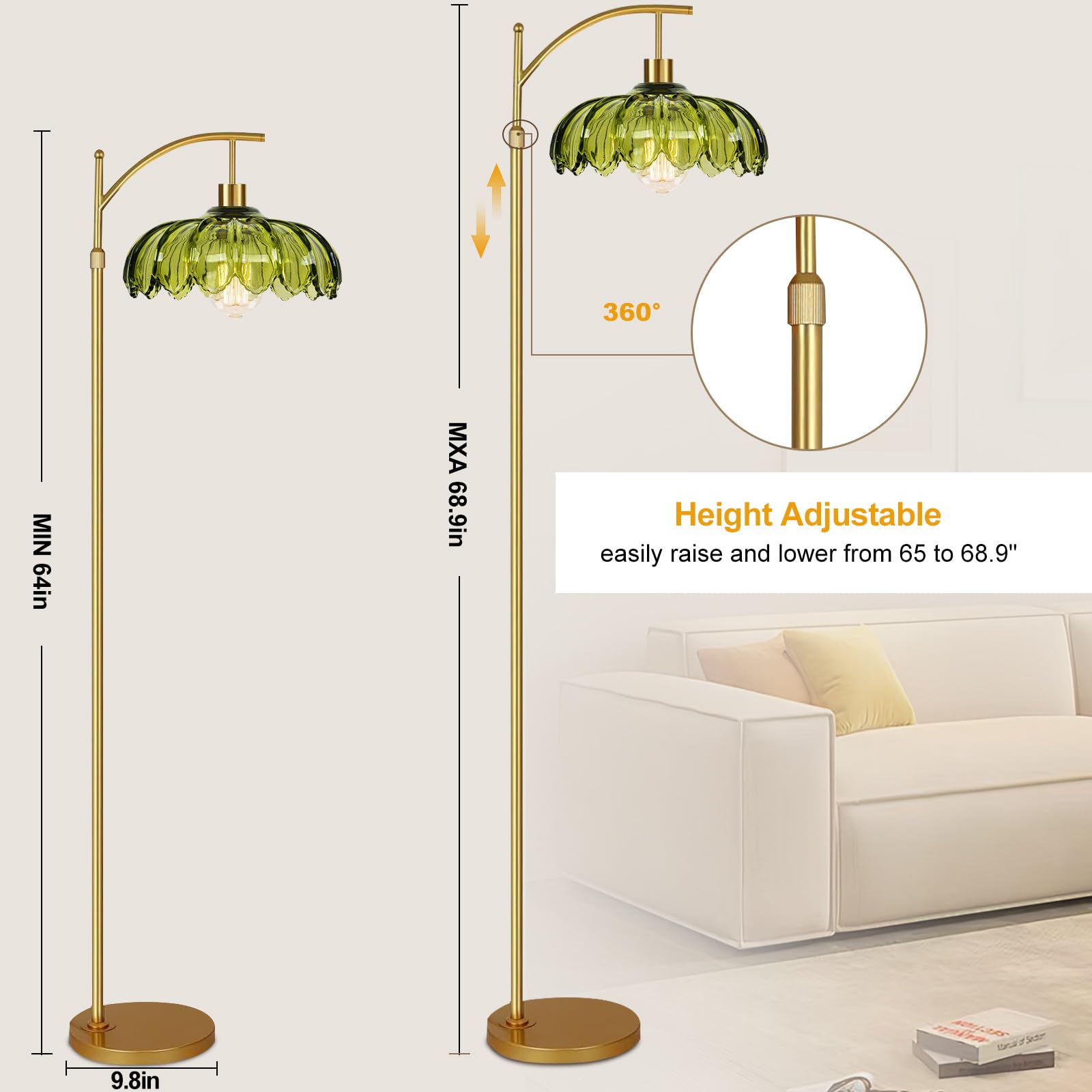 Height-adjustable ZECOXOL lamp adapts to sofas and desks
