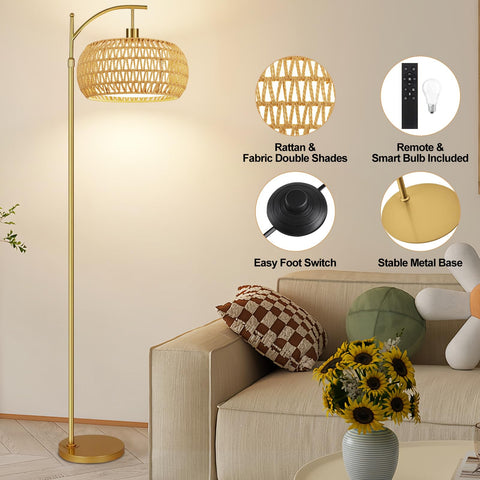 ZECOXOL height-adjustable tower lamp fits sofa or desk height.