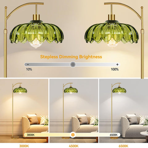 ZECOXOL gold floor lamp with remote control for easy lighting adjustments