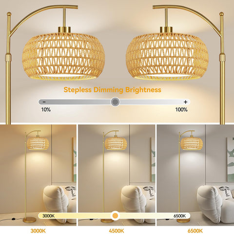 ZECOXOL floor lamp with remote or footswitch for flexible control.