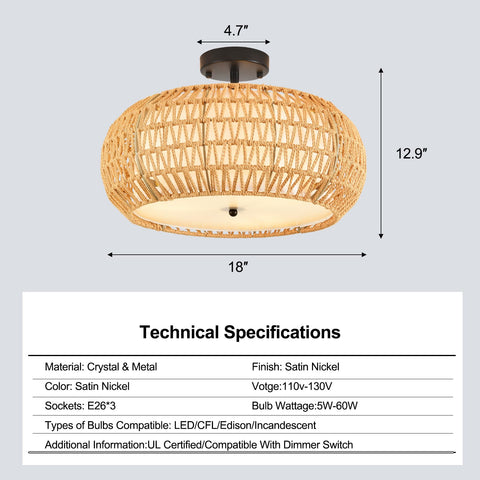 ZECOXOL entryway wicker light enhances first impressions and decor.