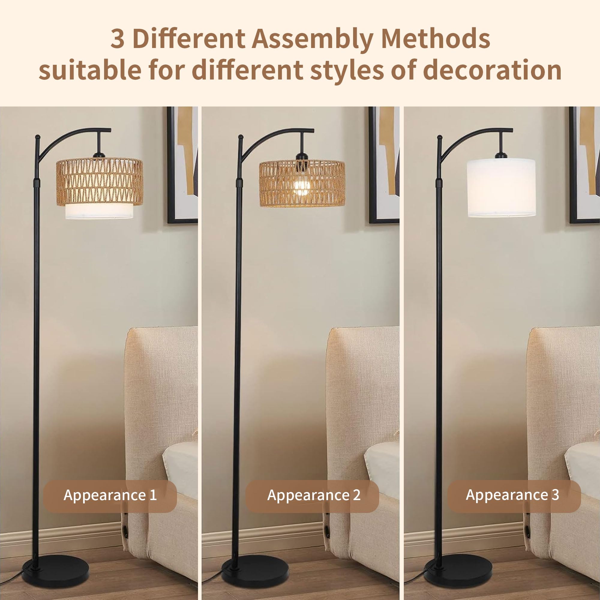 ZECOXOL tall dimmable lamp offers adjustable height for directed lighting.