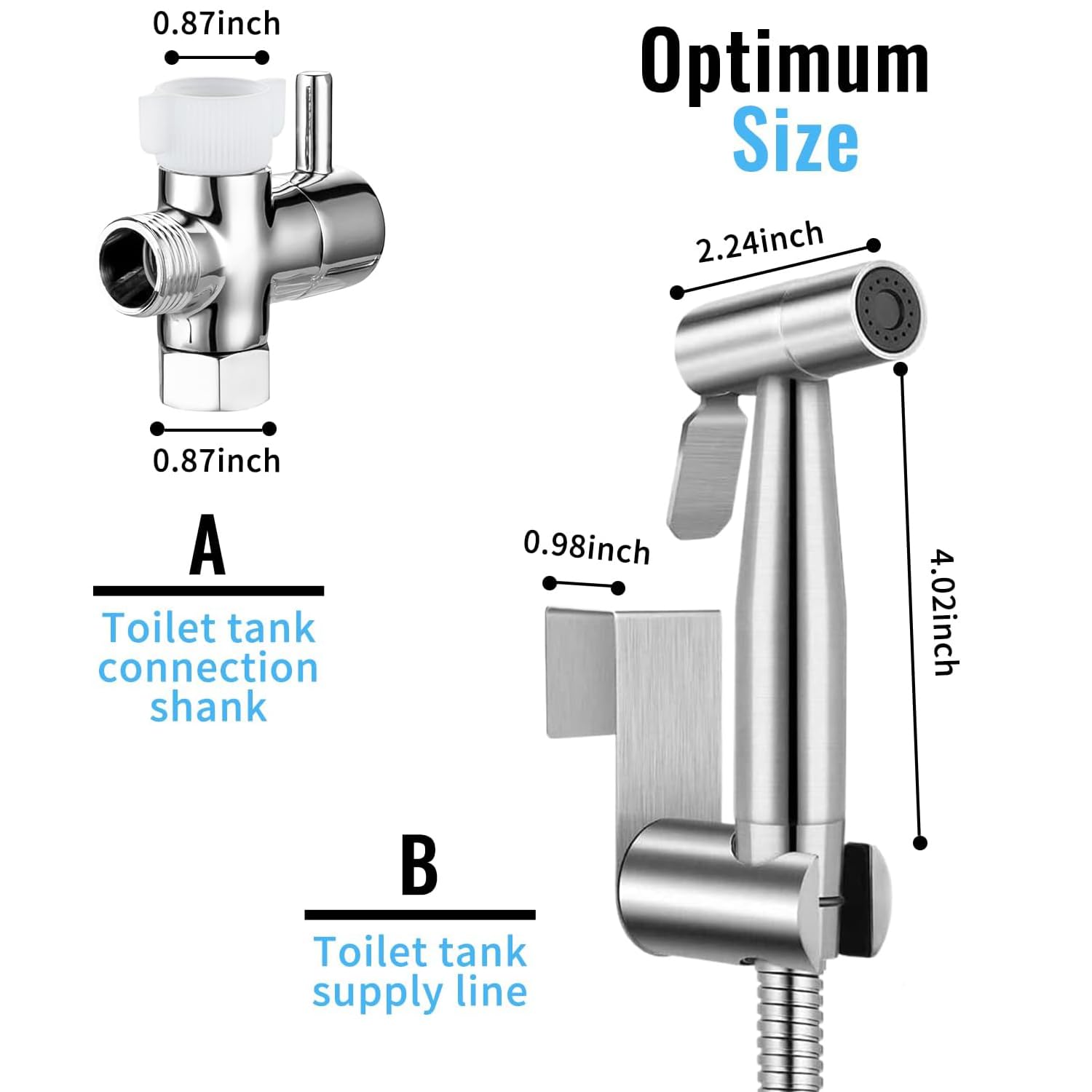ZEDAOTC bidet sprayer with adjustable pressure for versatile use.