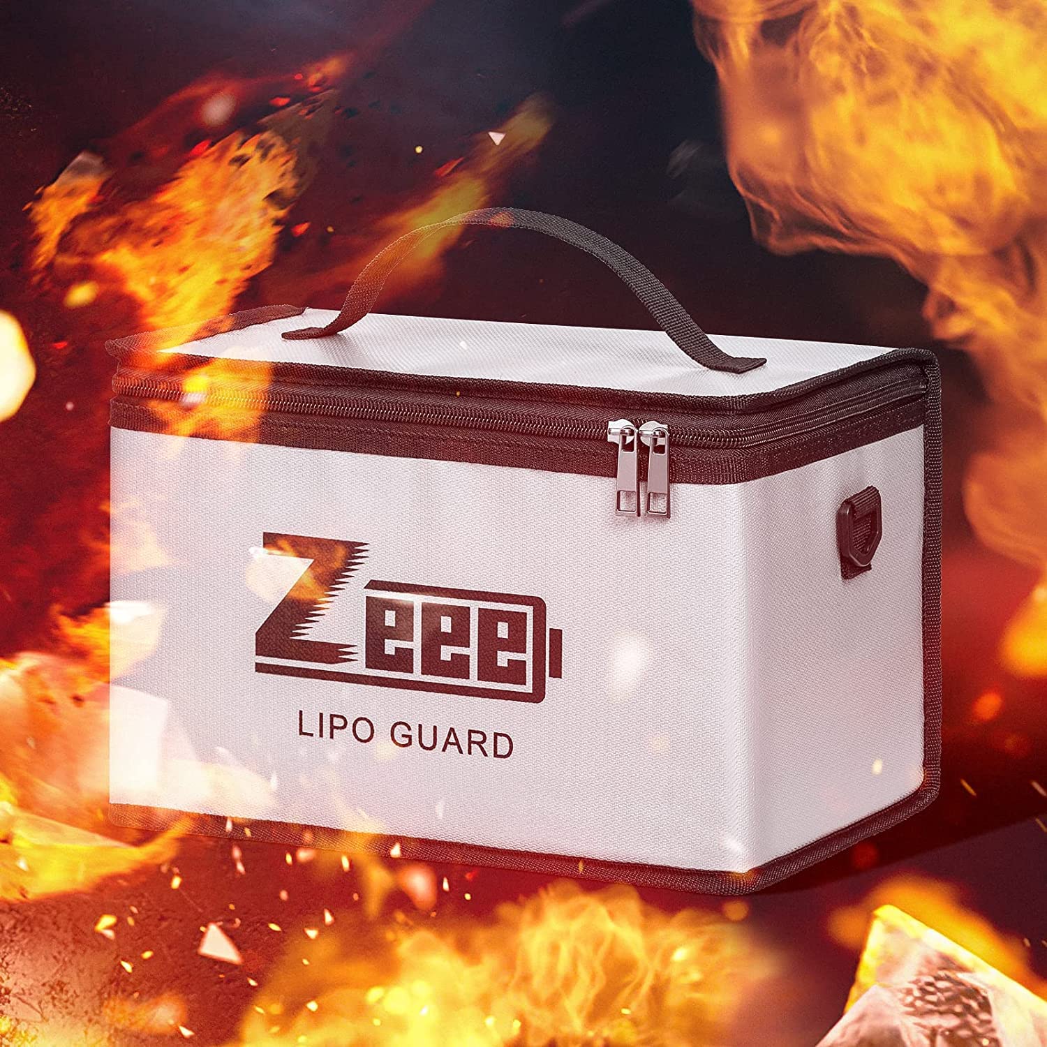 Zeee LiPo Safe Bag packaging includes one bag and customer support.