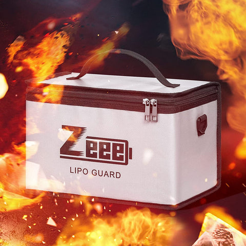 Zeee LiPo Safe Bag packaging includes one bag and customer support.