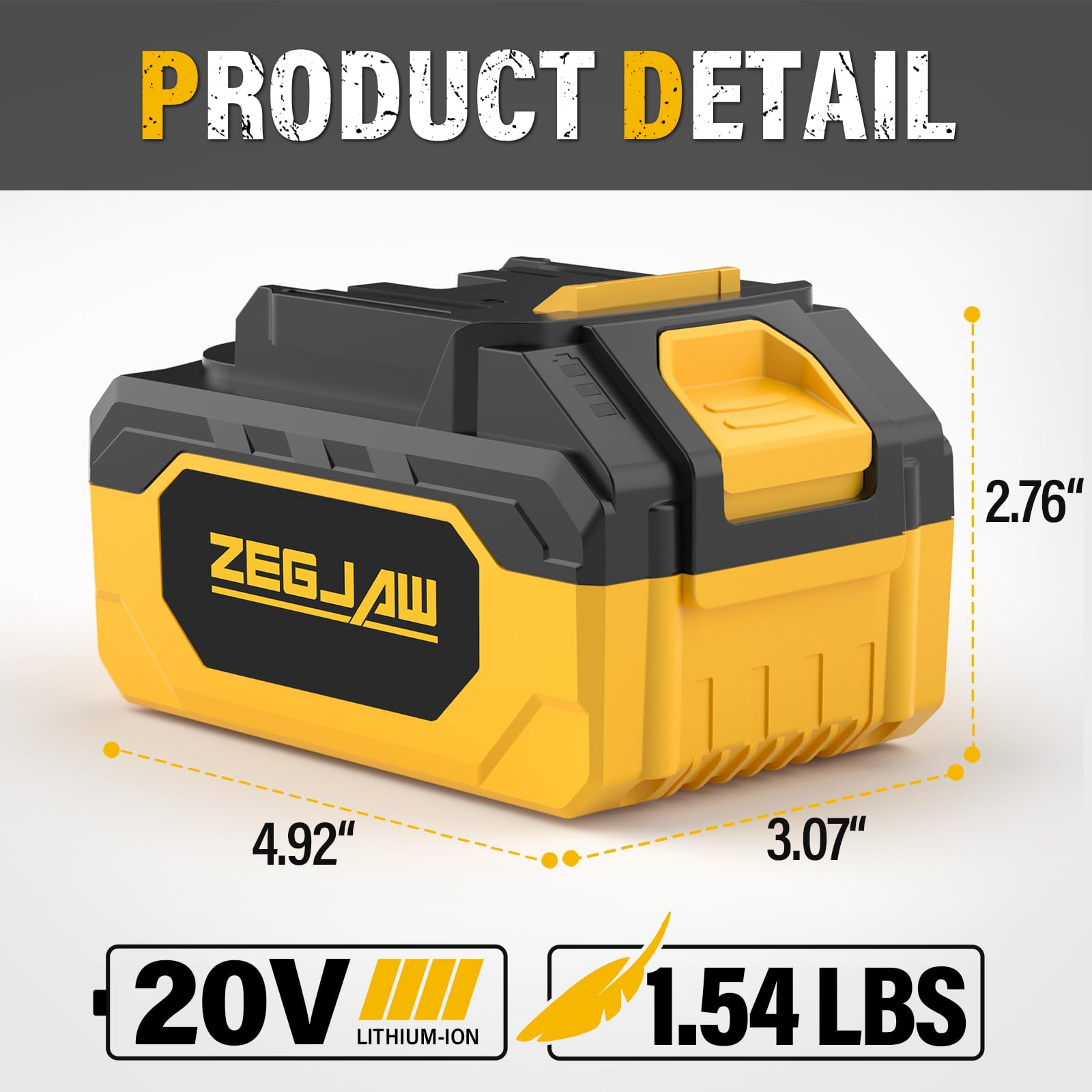 ZEGJAW 20V 4.0Ah battery on a charger for quick next-session readiness.