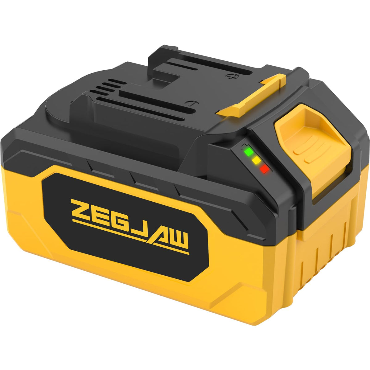 ZEGJAW 20V 4.0Ah battery front view for garden tools, compact power.