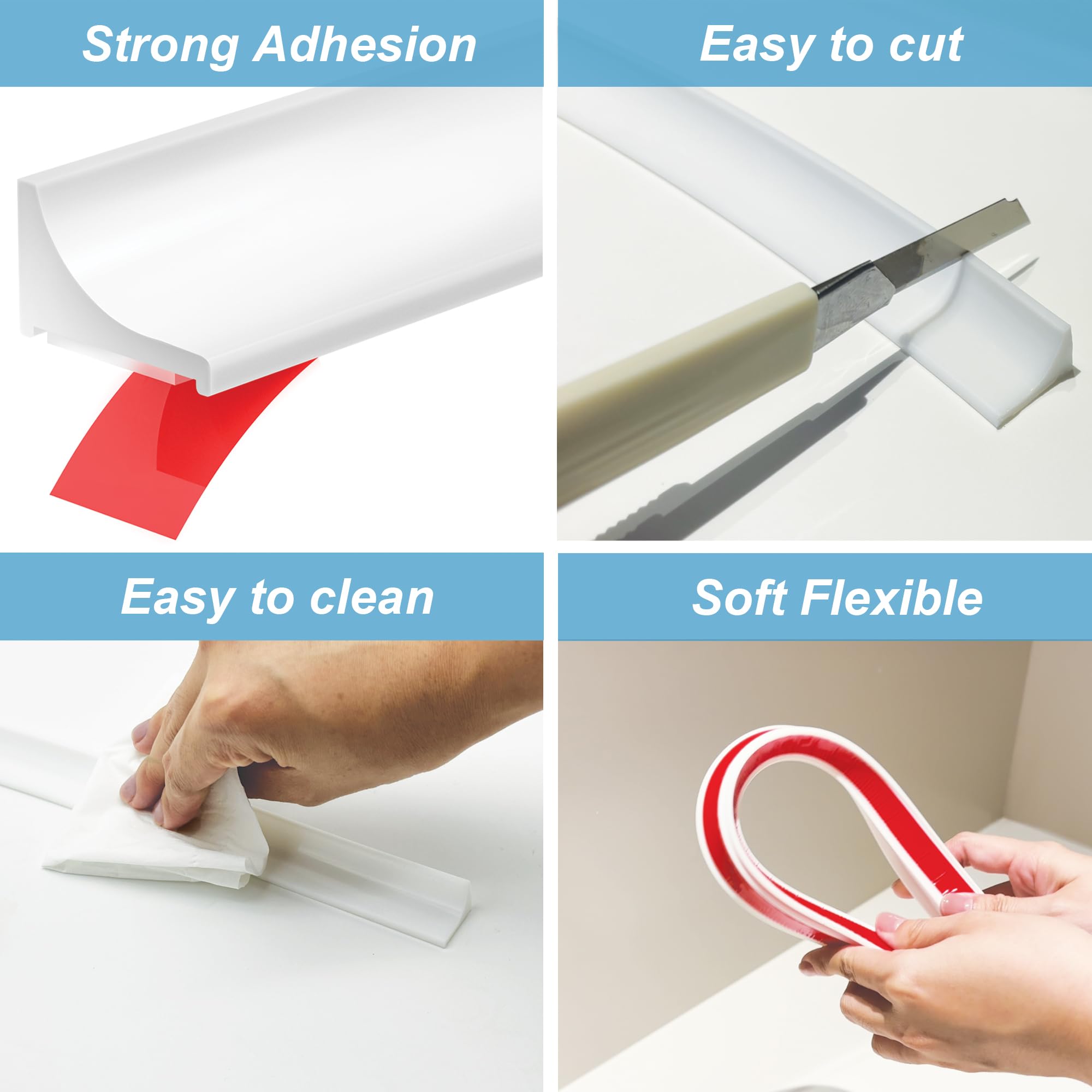 Zehiels kitchen sink dam guards against spills and splashes.