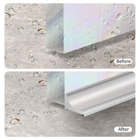 Zehiels shower door bottom seal helps keep water off the bathroom floor.