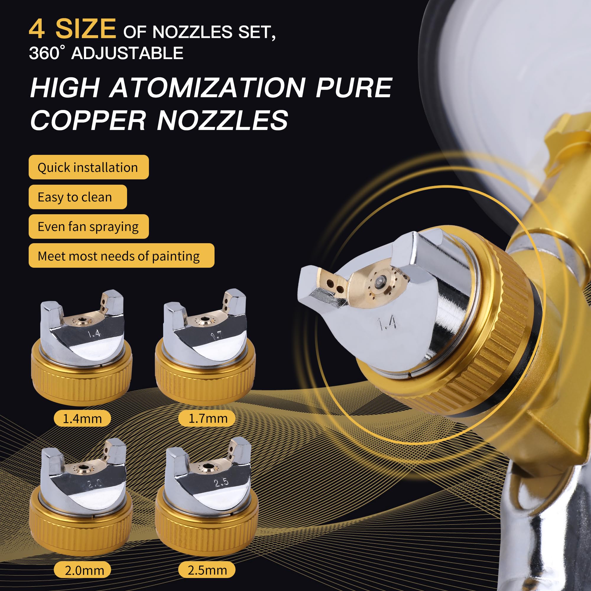 Zeinlenx HVLP spray gun side view highlights compact body for maneuvering
