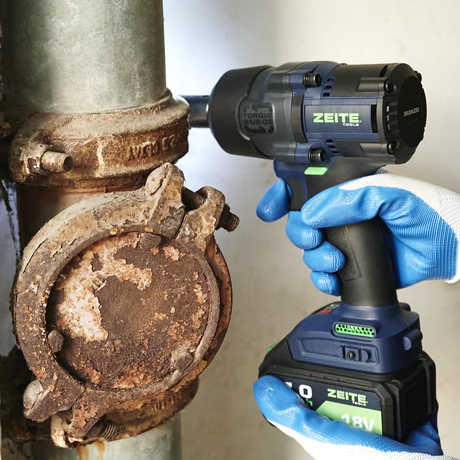 Zeite wrench in use shows high torque for lug nuts and bolts