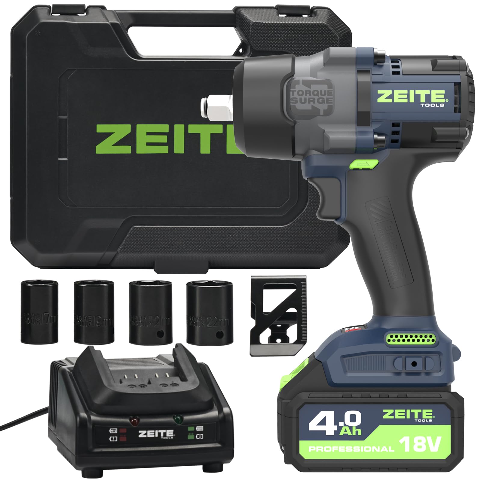 Zeite 18V cordless impact wrench kit with compact grip for maintenance tasks