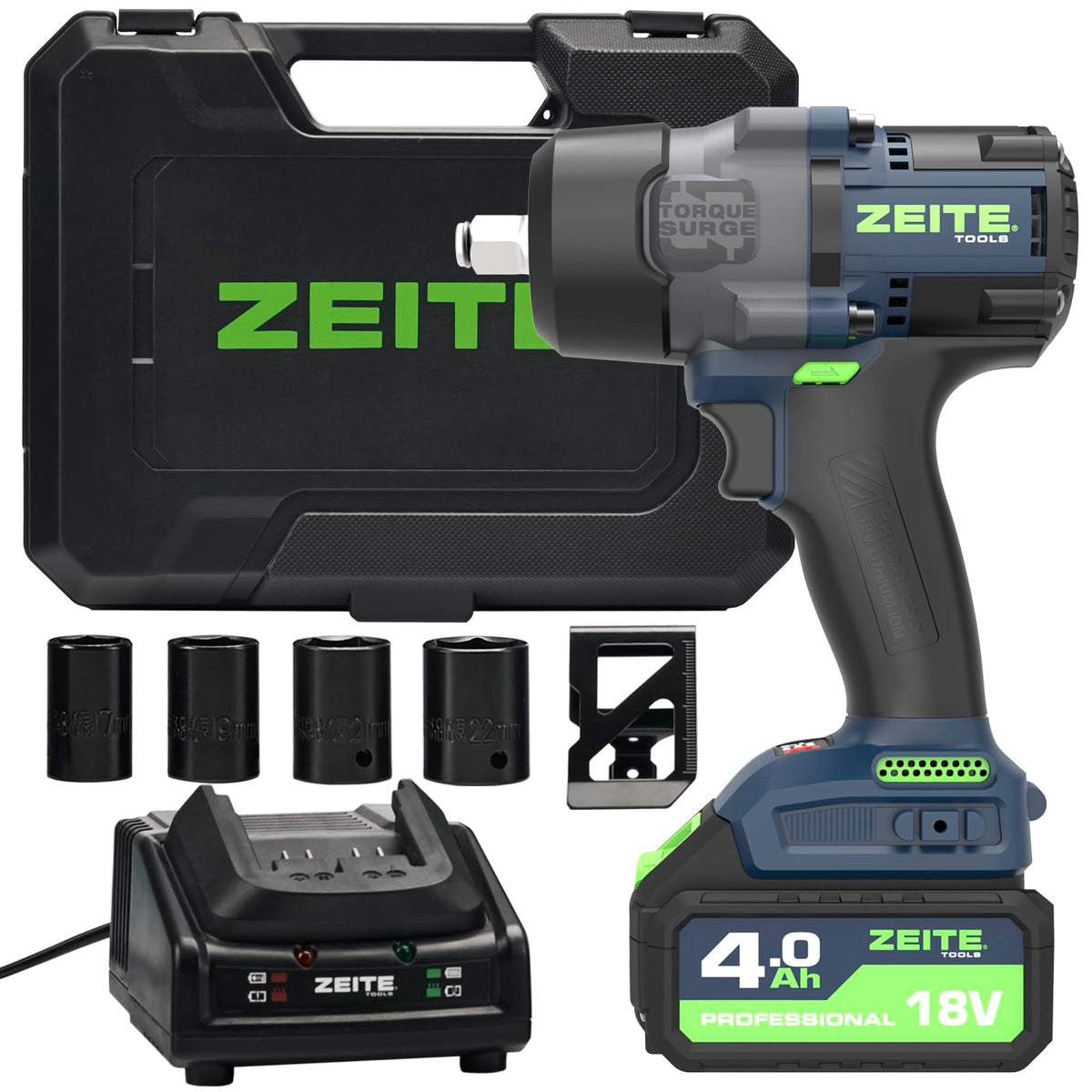 Zeite 18V cordless impact wrench kit with compact grip for maintenance tasks
