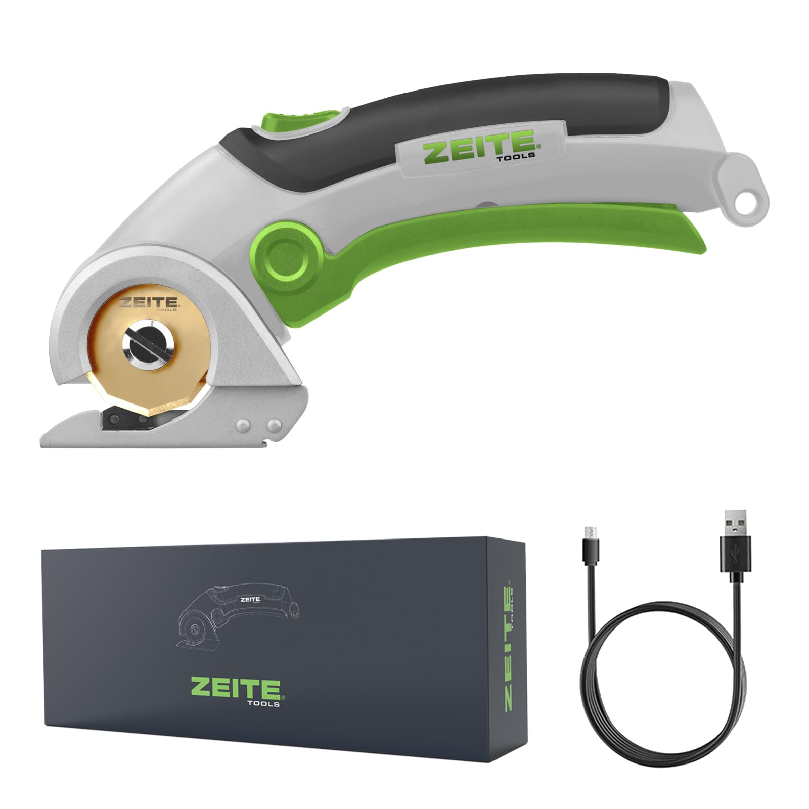Zeite 4V box cutter with ergonomic handle for comfortable extended use.