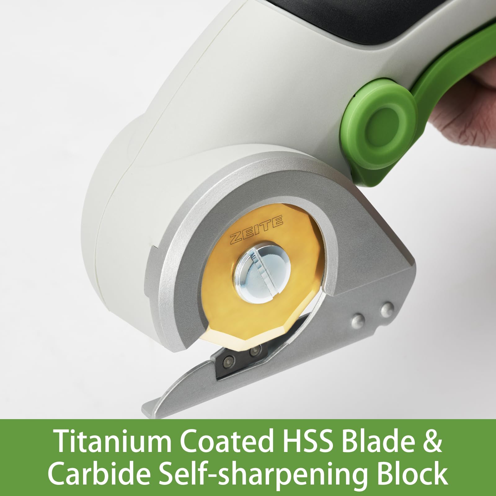 Zeite 4V self-sharpening system maintains sharp edge for repeated cuts.