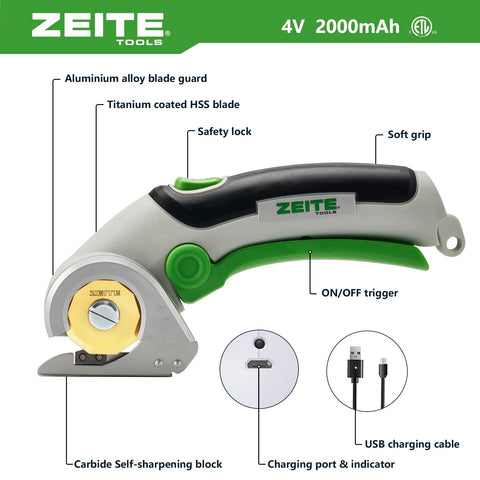 Zeite 4V box cutter titanium-coated HSS blade delivers durable, clean cuts.