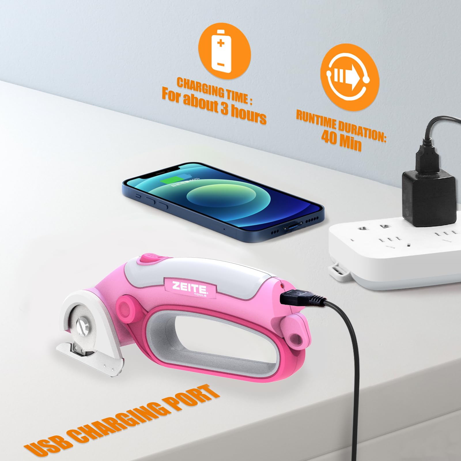 ZEITE 4V ergonomic handle reduces hand fatigue during tasks