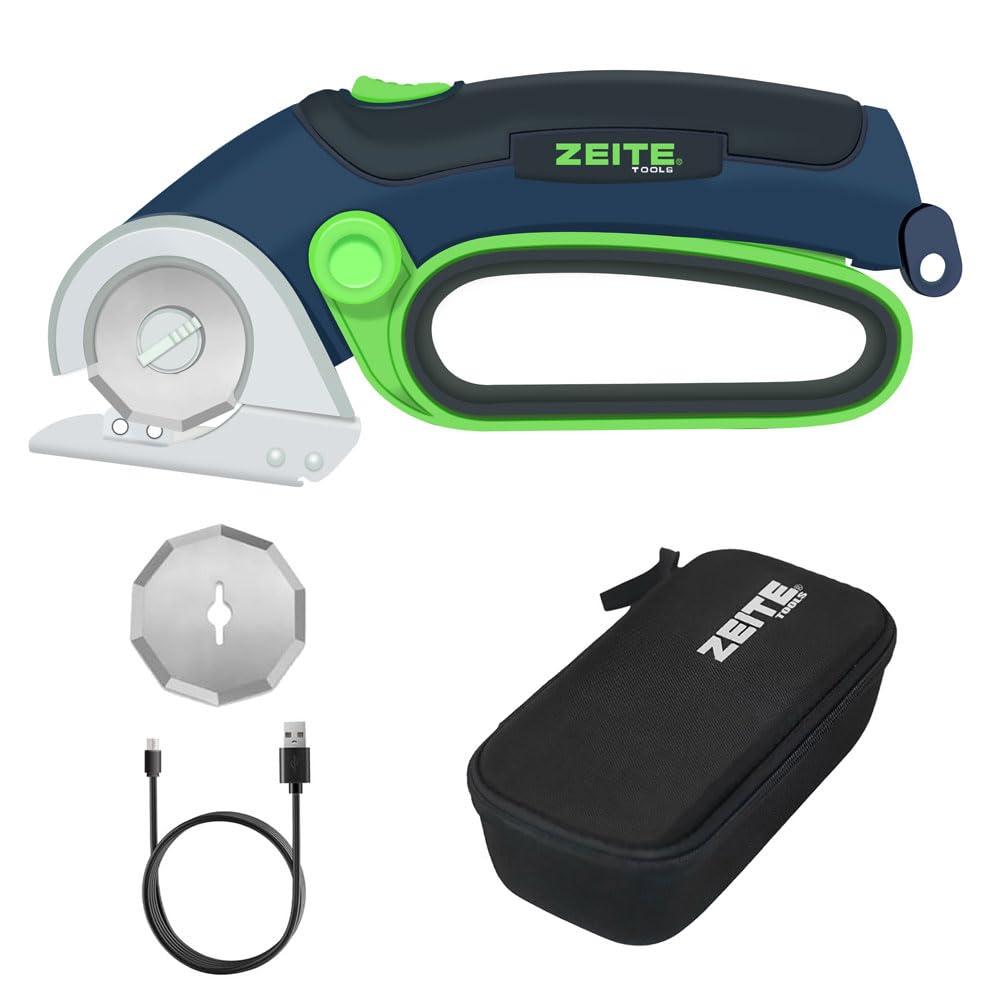 Zeite 4V cordless scissors front view with comfortable grip for longer cuts.