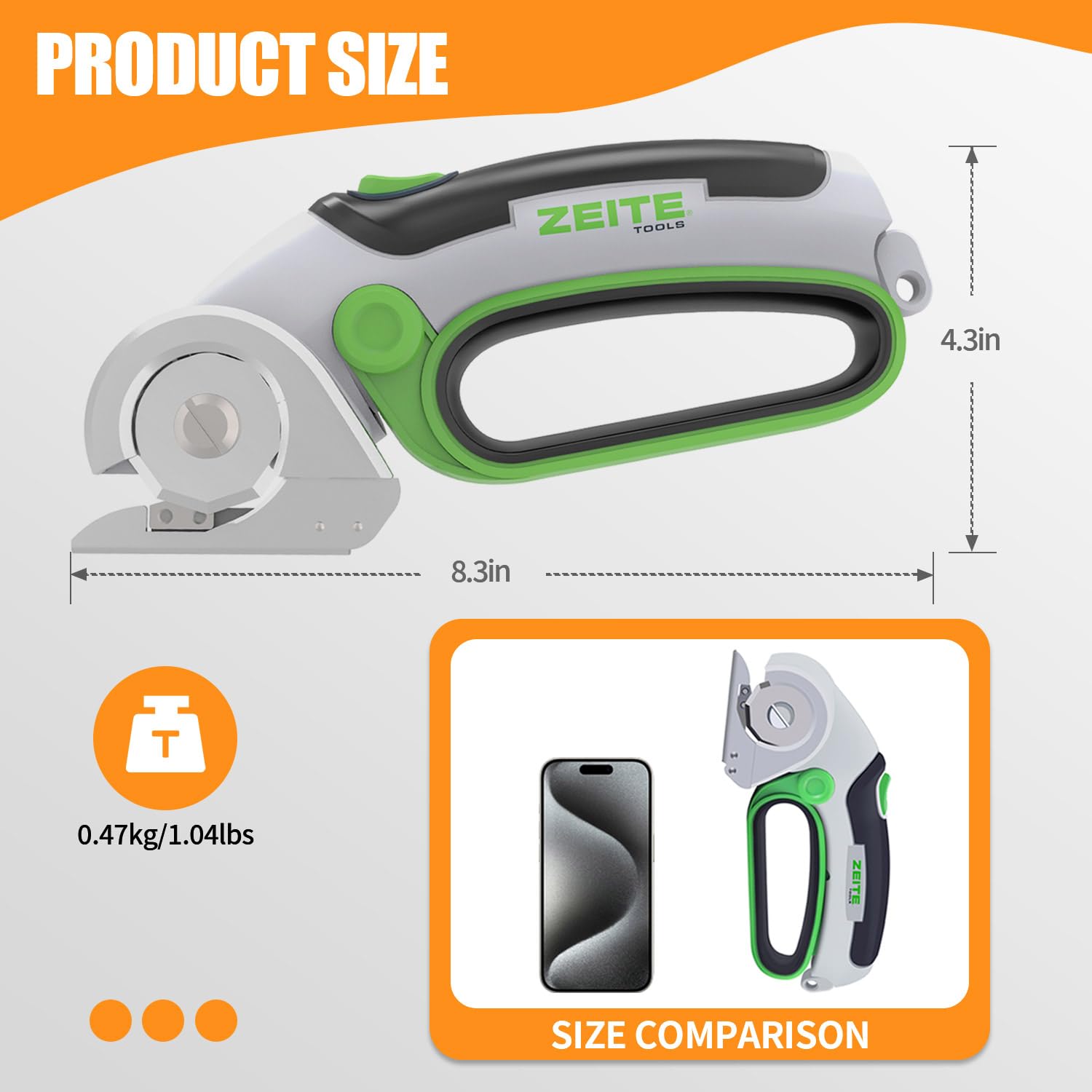 ZEITE 4V cordless electric scissors lightweight and easy to maneuver