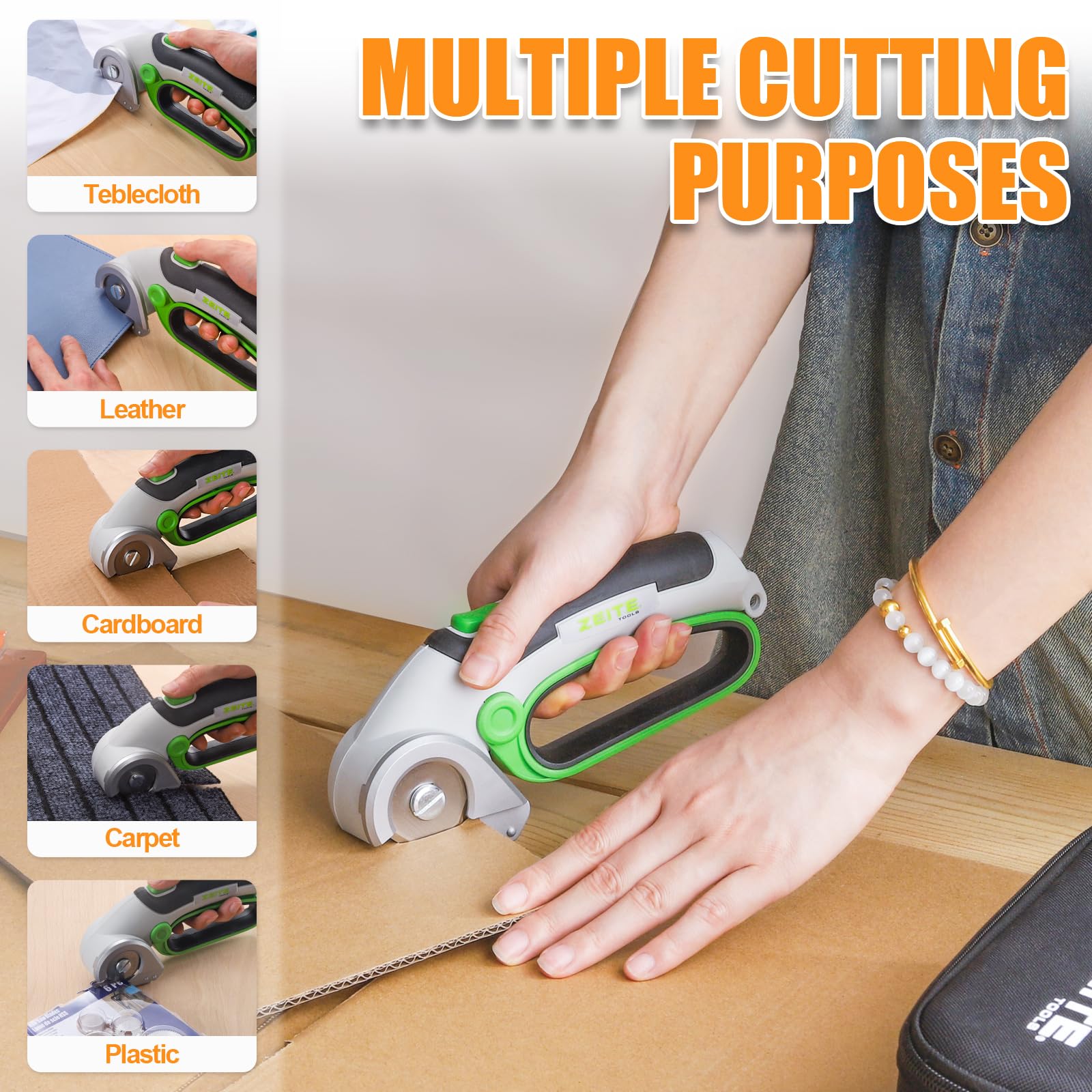 ZEITE 4V cordless electric scissors storage box keeps tools organized