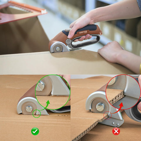 Open EVA storage case keeps extra blades and charger organized with Zeite 4V.